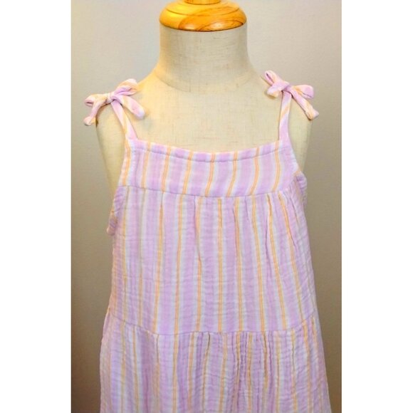 Cat & Jack Toddler Girls Sundress Dress 3T Lavender & Yellow Pinstripe Adorable - Picture 3 of 9